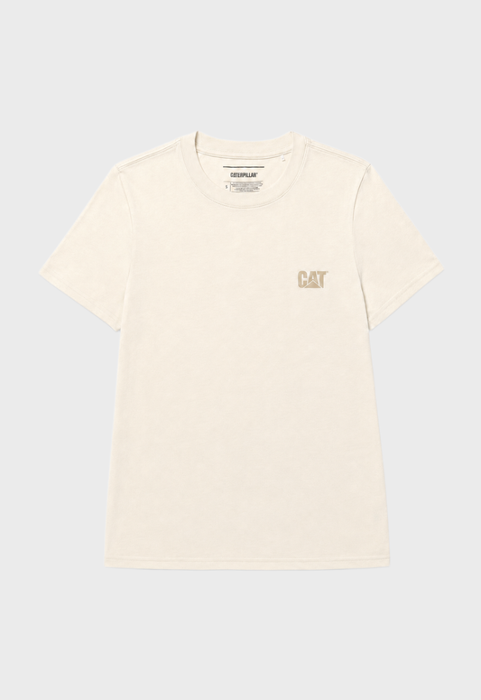Women's Cat Logo Tee - Gardenia/Oatmeal