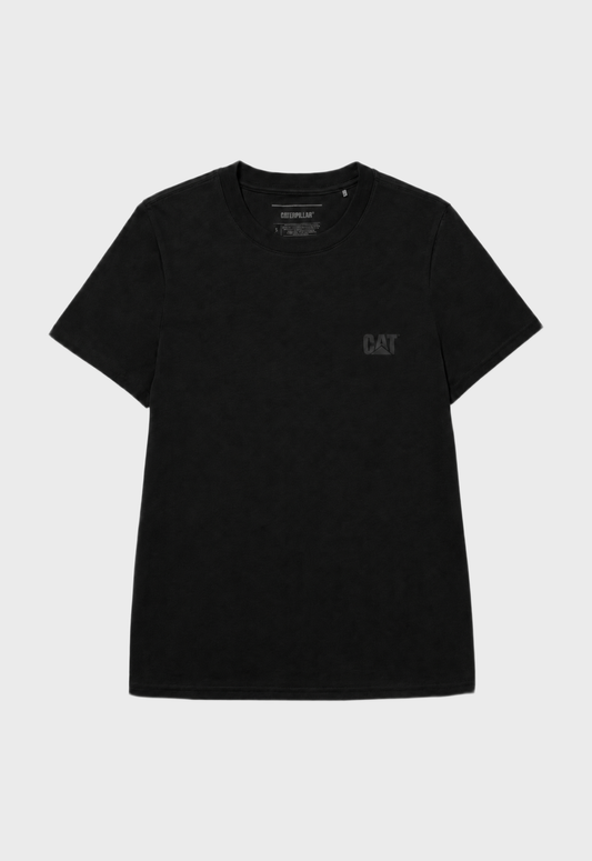 Women's Cat Logo Tee - Pitch Black/Black