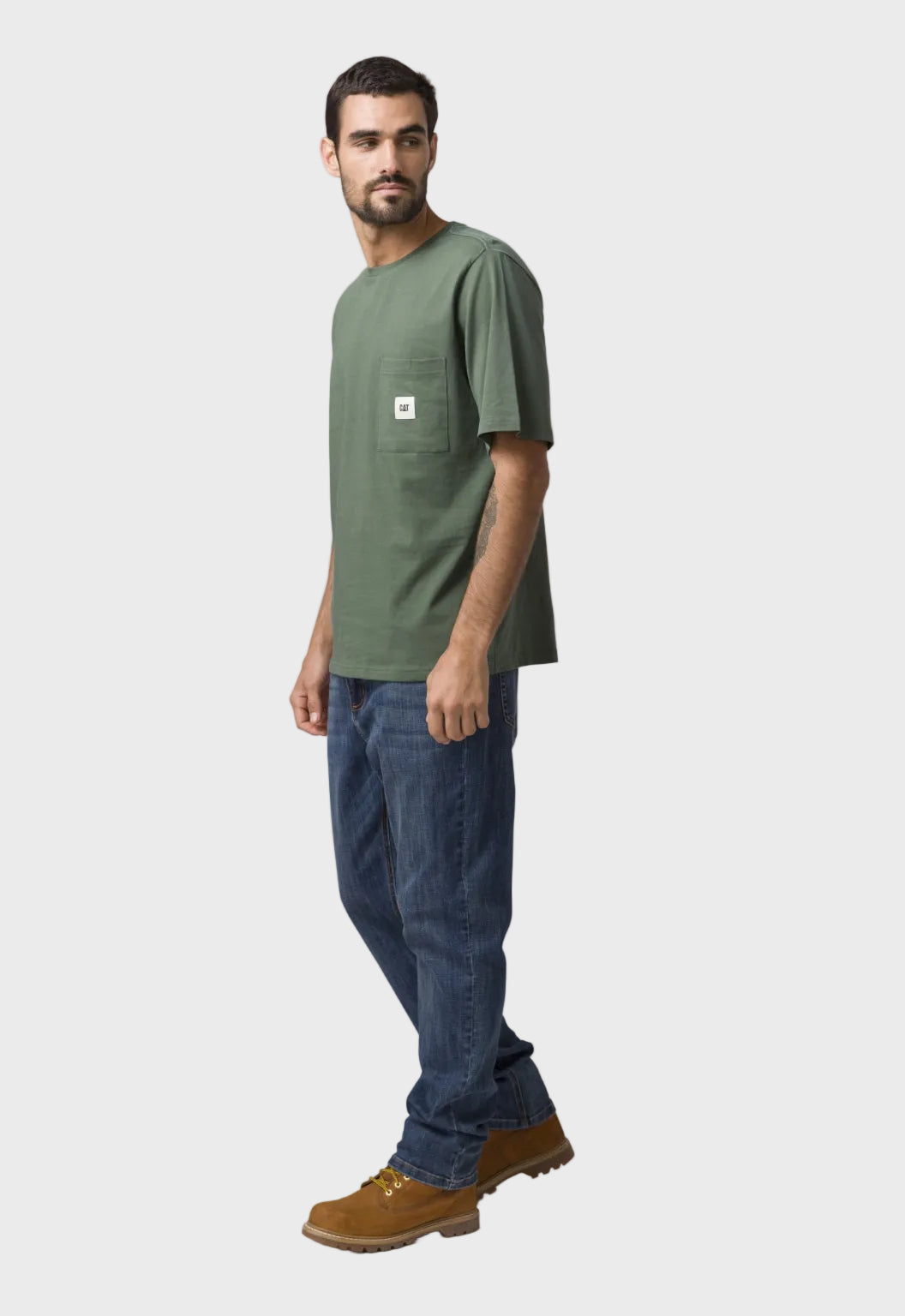 Solid Pocket Label Tee - Duck Green