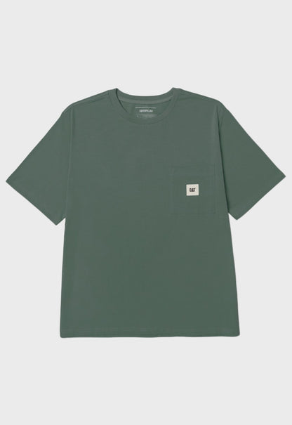 Solid Pocket Label Tee - Duck Green