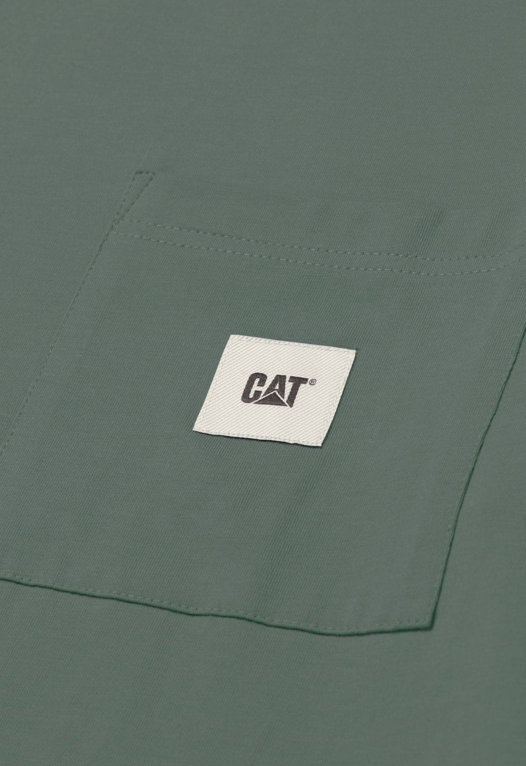 Solid Pocket Label Tee - Duck Green