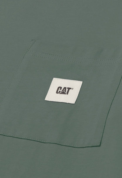 Solid Pocket Label Tee - Duck Green