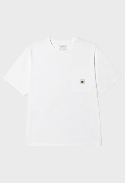 Solid Pocket Label Tee - White