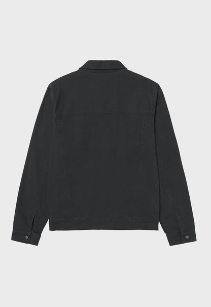 Canvas Flannel Lined Jacket - Washed Black