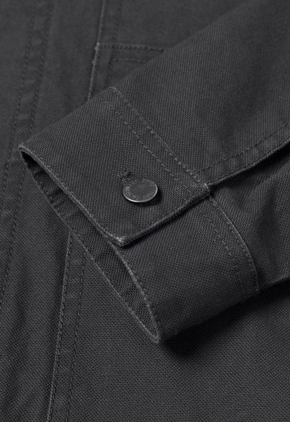 Canvas Flannel Lined Jacket - Washed Black