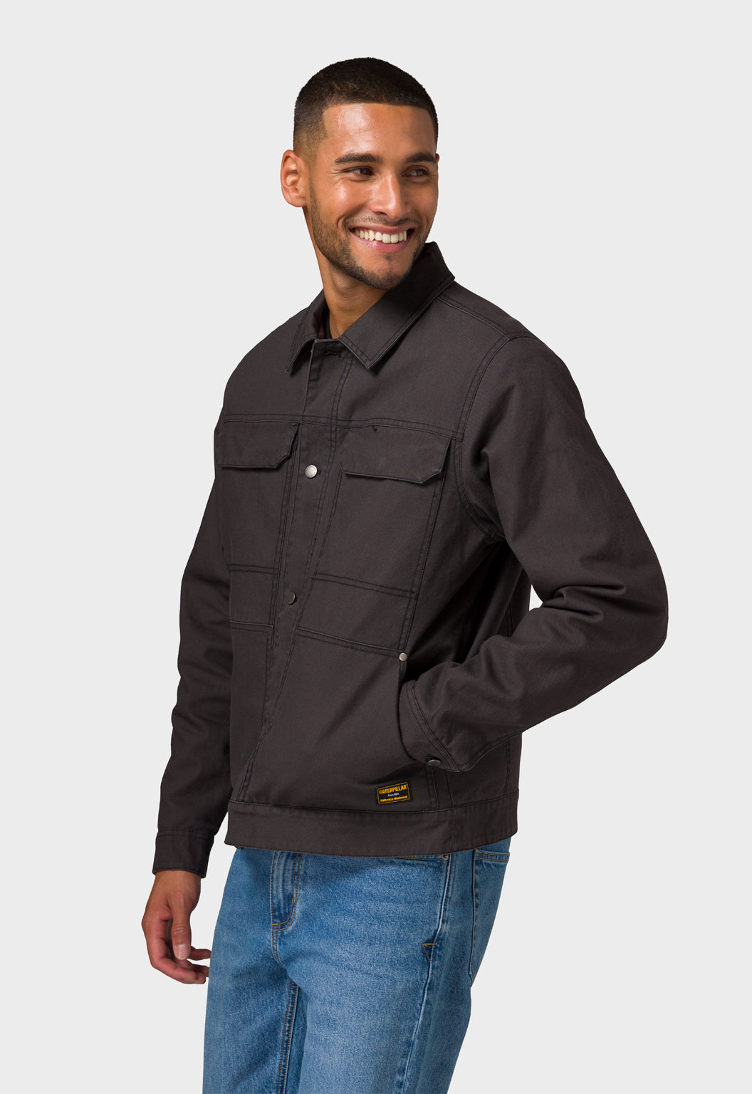 Canvas Flannel Lined Jacket - Washed Black