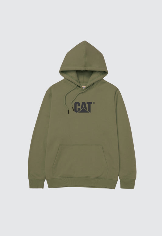 CAT Fleece Pullover Hoodie - Dusty Olive/Washed Black
