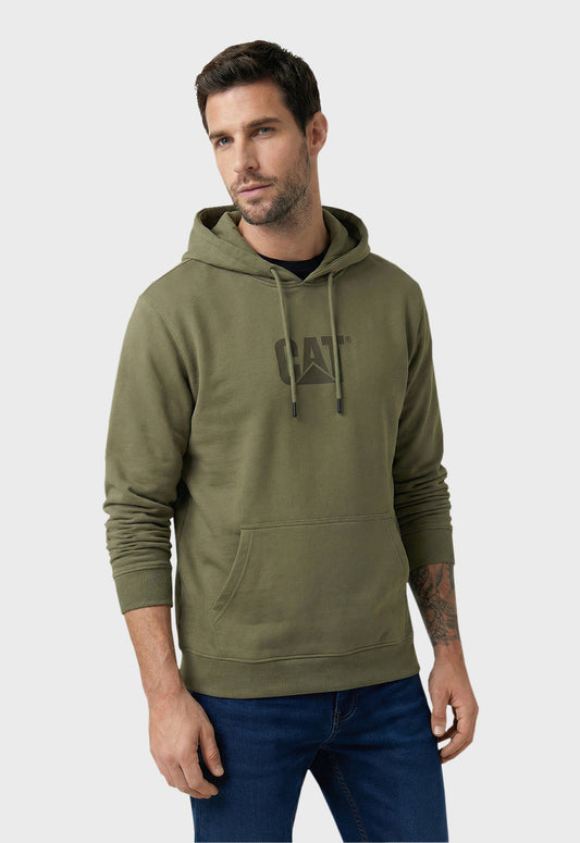 CAT Fleece Pullover Hoodie - Dusty Olive Tonal