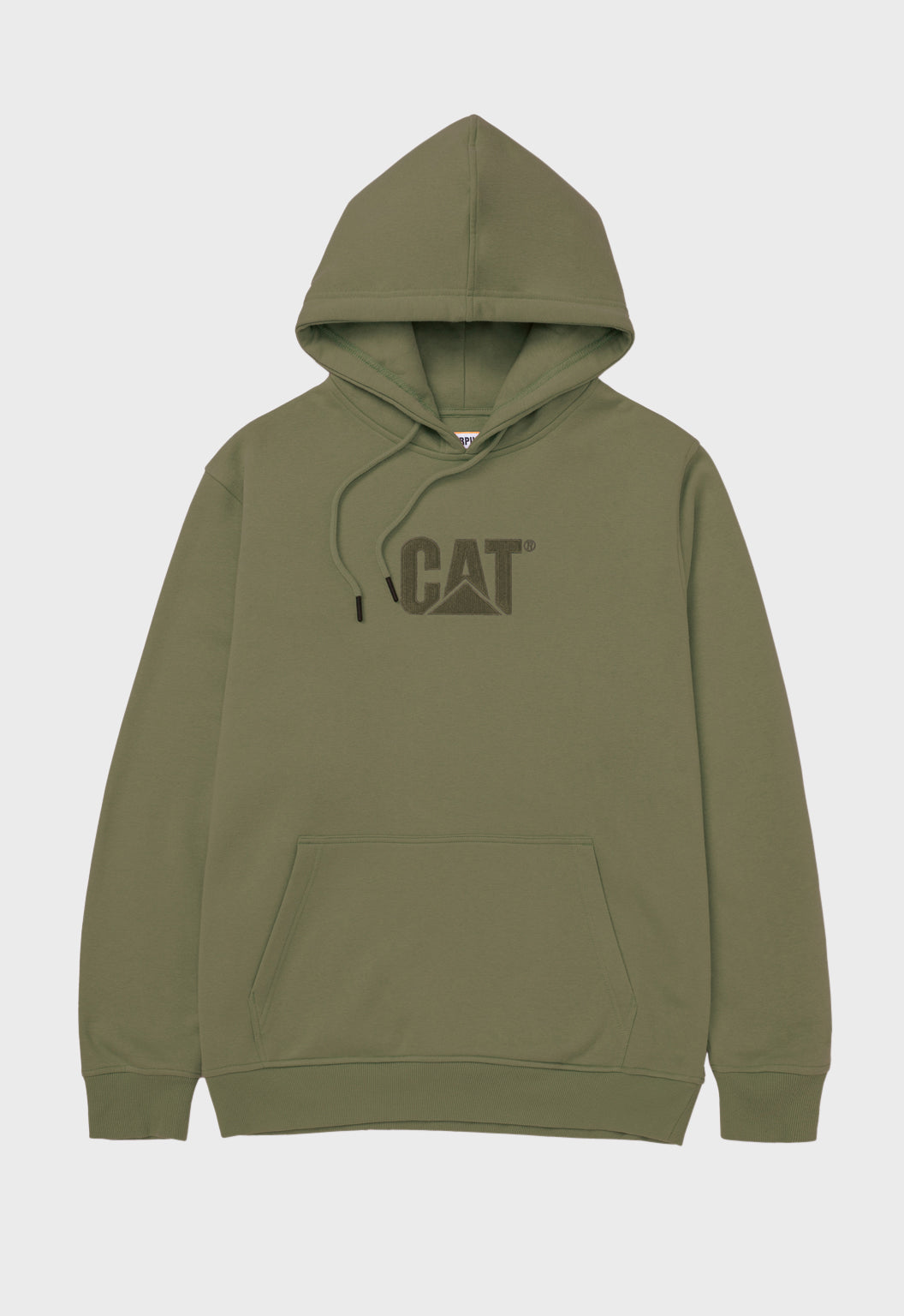 CAT Fleece Pullover Hoodie - Dusty Olive/Washed Black