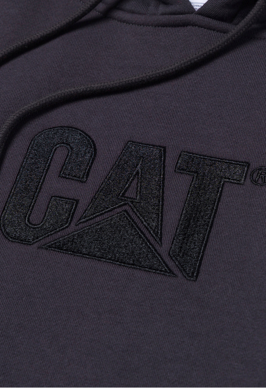 CAT Fleece Pullover Hoodie - Washed Black/Black