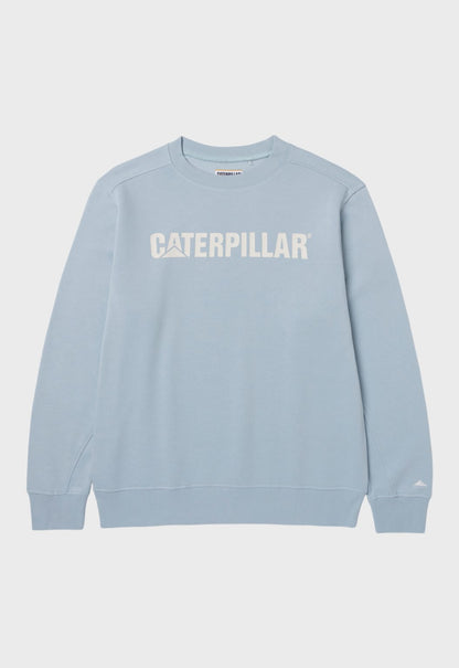 CAT Logo Crewneck Sweatshirt - Celestial Blue/Gardenia