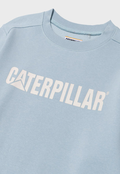 CAT Logo Crewneck Sweatshirt - Celestial Blue/Gardenia