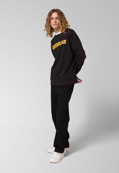 CAT Logo Crewneck Sweatshirt - Pitch Black/Yellow