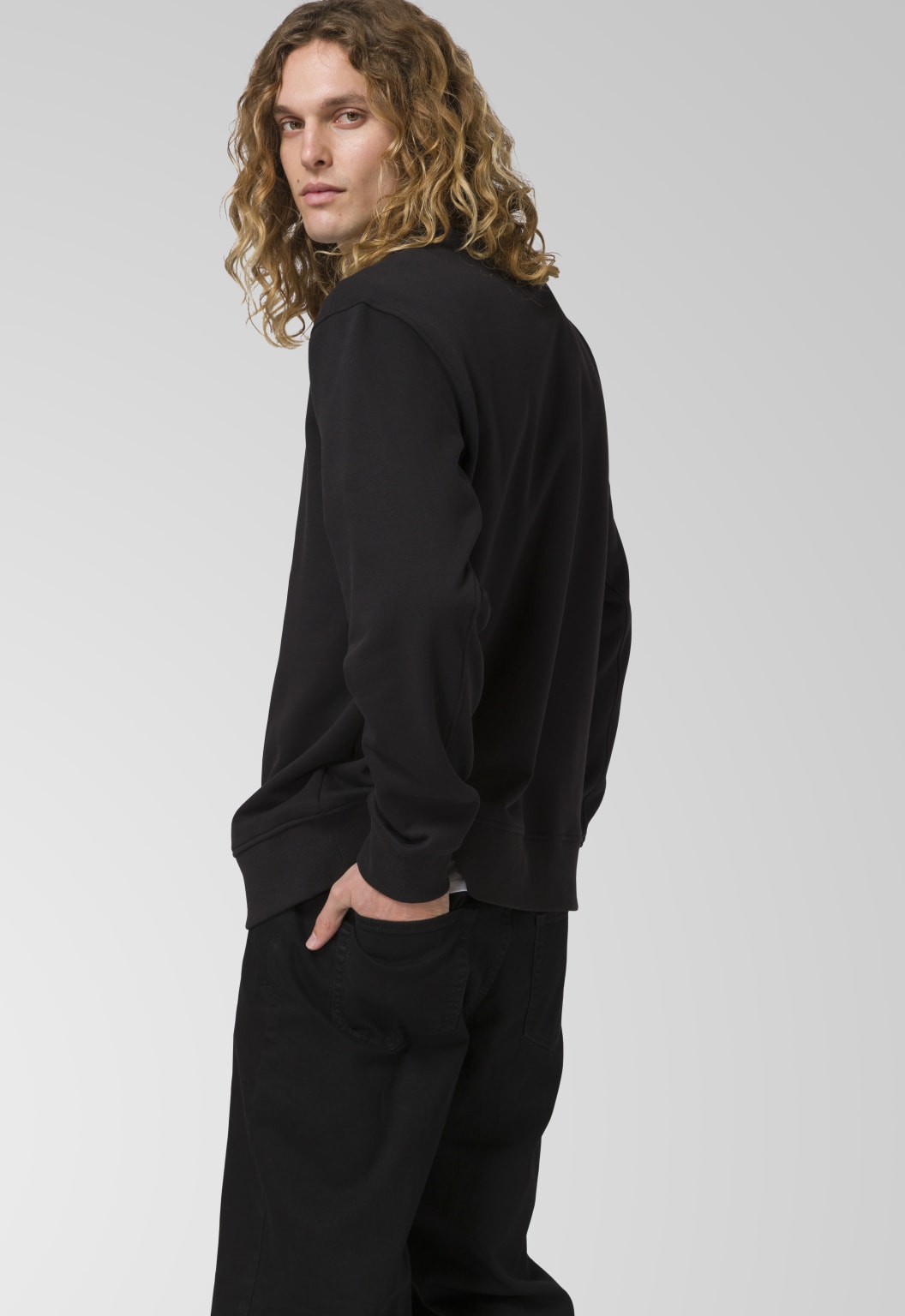 CAT Logo Crewneck Sweatshirt - Pitch Black/Yellow