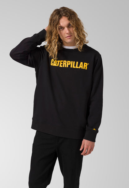CAT Logo Crewneck Sweatshirt - Pitch Black/Yellow