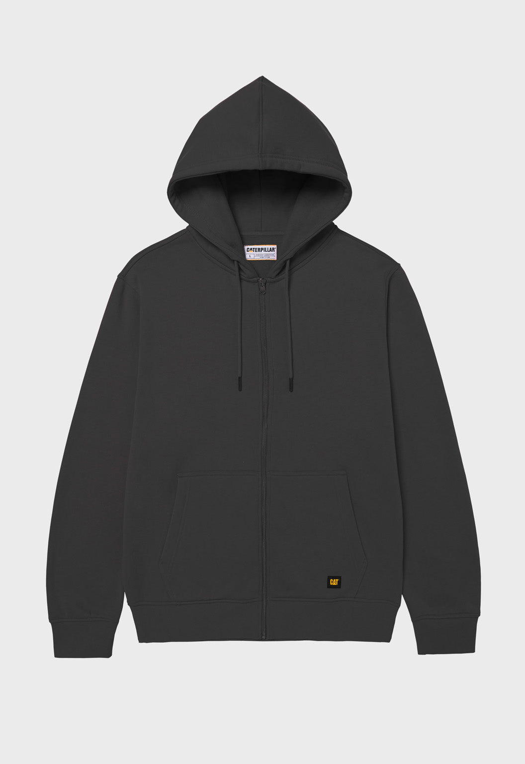 CAT Patch Fleece Full Zip Hoodie - Washed Black