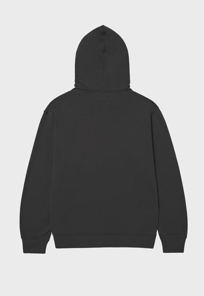 CAT Patch Fleece Full Zip Hoodie - Washed Black