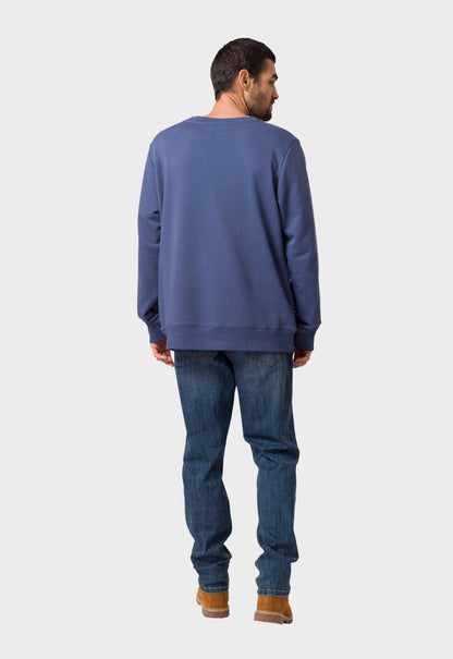 CAT Patch French Terry Crewneck - Blue Indigo