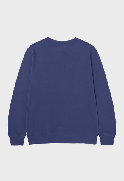 CAT Patch French Terry Crewneck - Blue Indigo