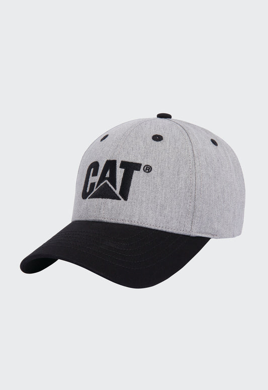 CAT Logo Combination Hat - Heather Grey/Pitch Black | CAT Workwear Australia