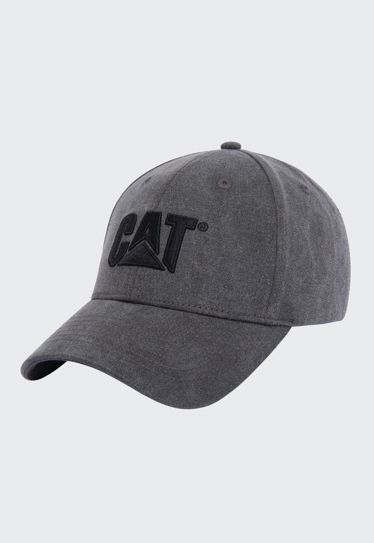 Pigment Dyed CAT Logo Hat - Pitch Black/Black