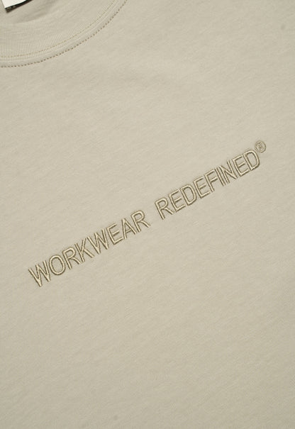 Embroidery Printed T-Shirt - Abbey Stone