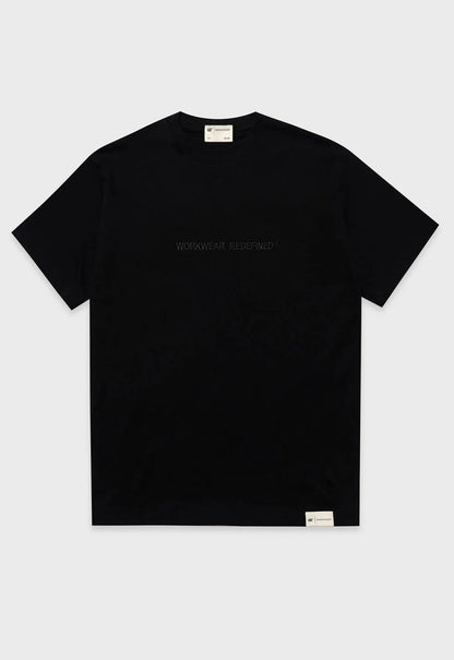 Embroidery Printed T-Shirt - Black
