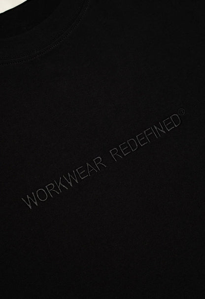 Embroidery Printed T-Shirt - Black