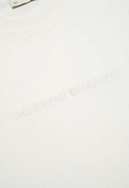 Embroidery Printed T-Shirt - Bone