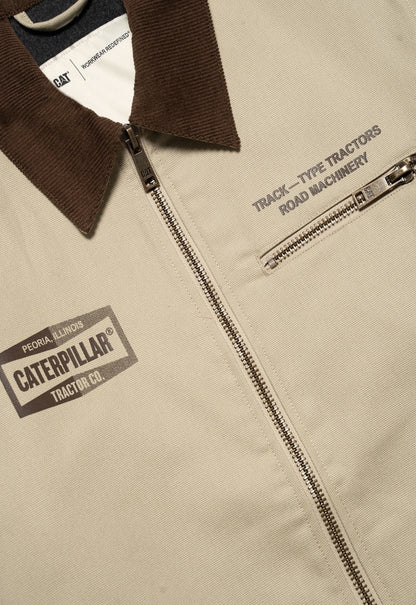Peoria Printed Canvas Jacket - Abbey Stone