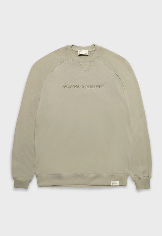 Redefined Embroidery Fleece Crewneck - Abbey Stone
