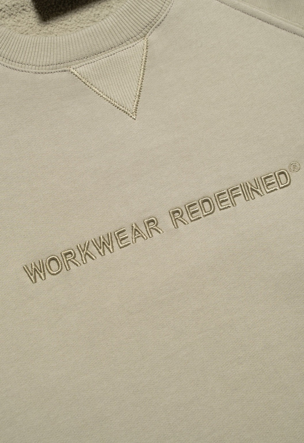 Redefined Embroidery Fleece Crewneck - Abbey Stone