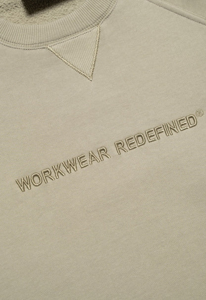 Redefined Embroidery Fleece Crewneck - Abbey Stone