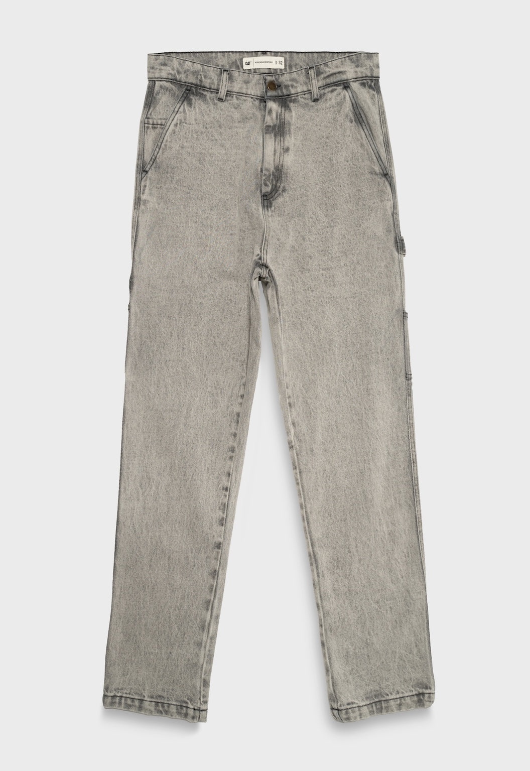 Denim Acid Wash Painter Pant - Black