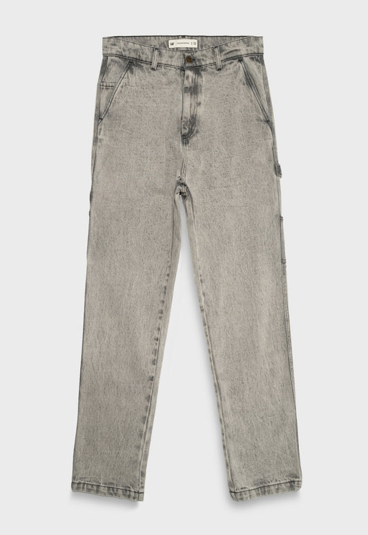 Denim Acid Wash Painter Pant - Black