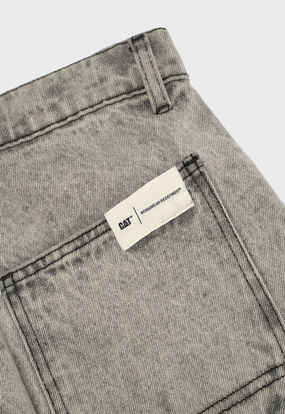 Denim Acid Wash Painter Pant - Black