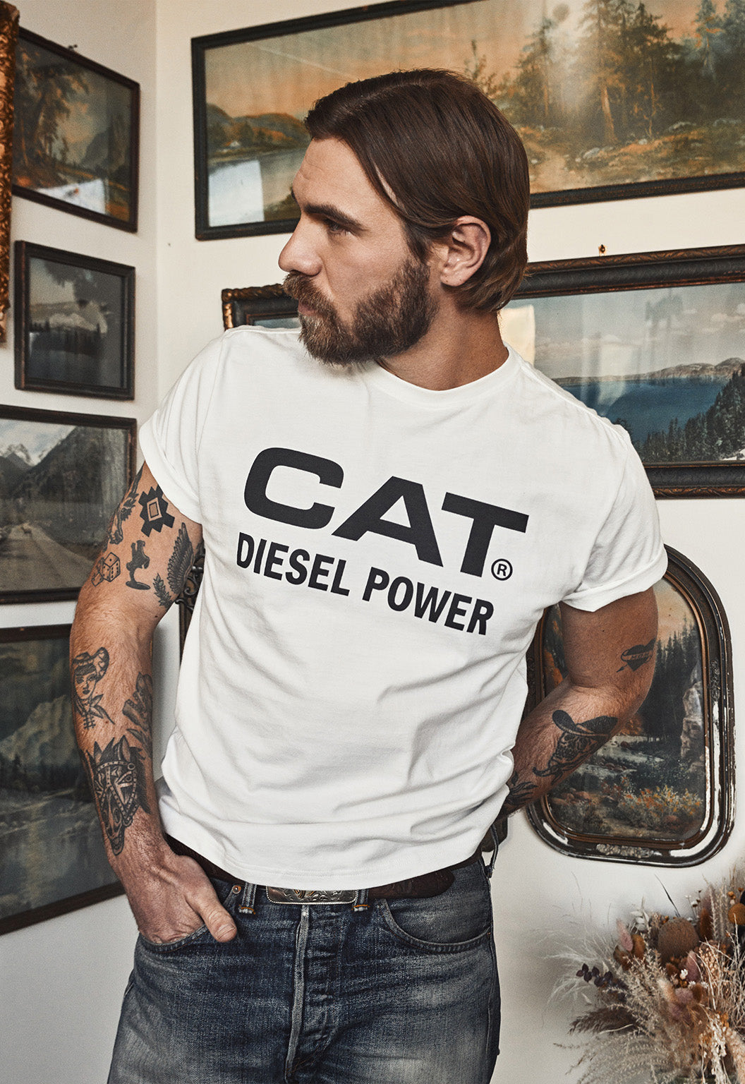 Short Sleeve Diesel Power Tee - Gardenia