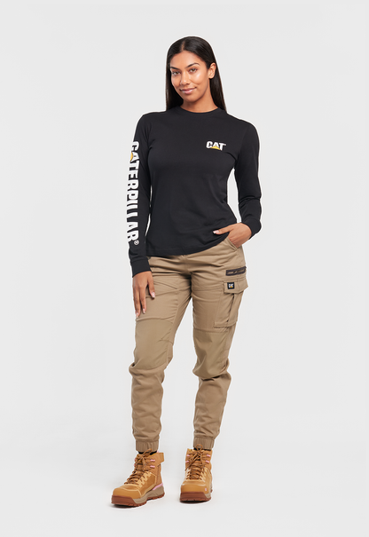 Womens LS Trademark Banner Tee