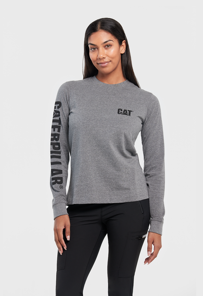 Womens LS Trademark Banner Tee